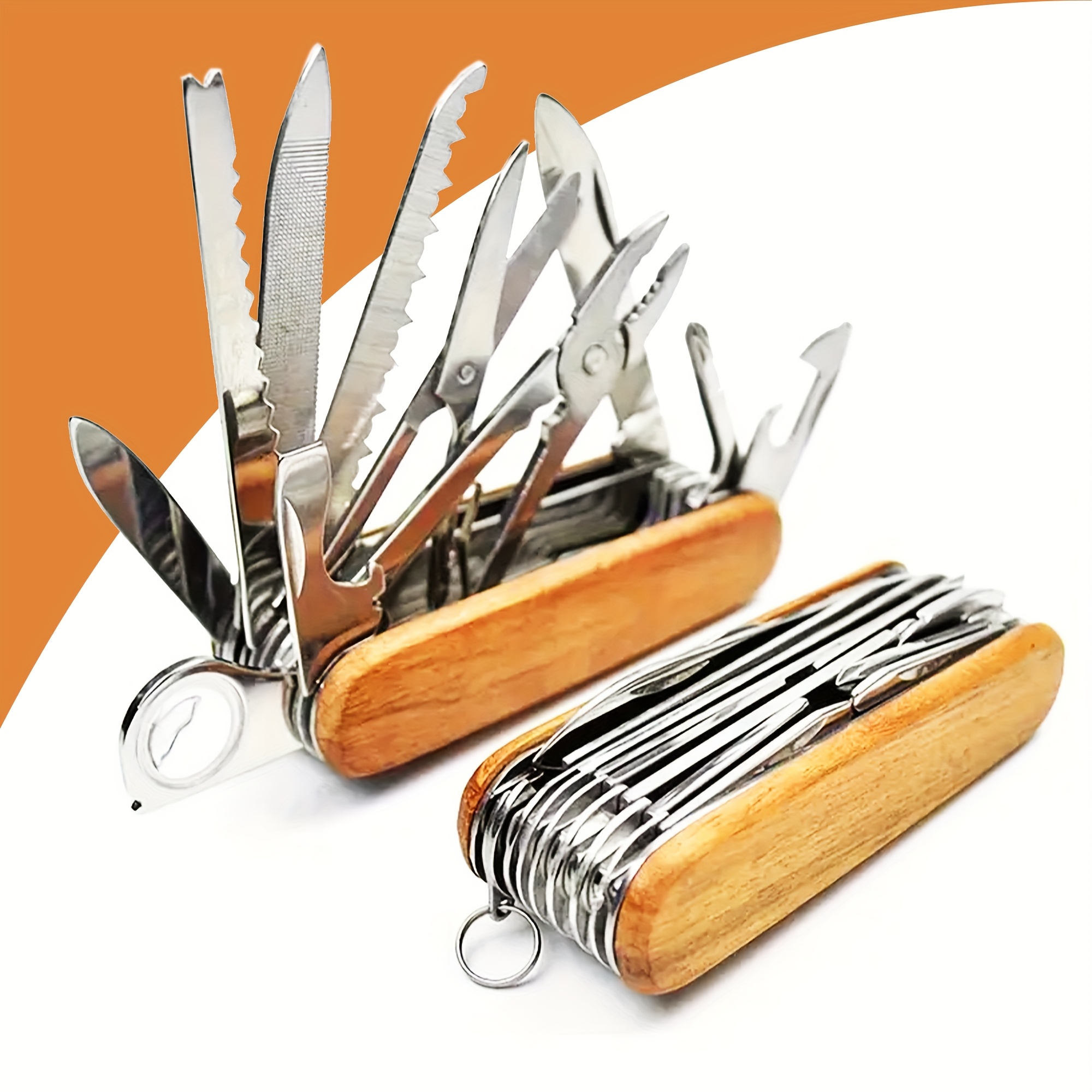 Folding Multi-Tool, Wood-Finish Handle