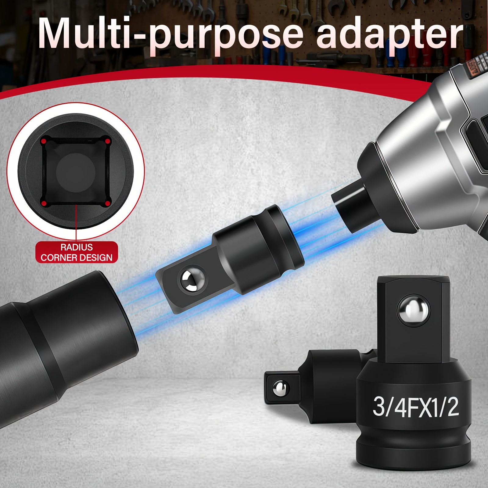 KPX square-drive socket adapter corner design