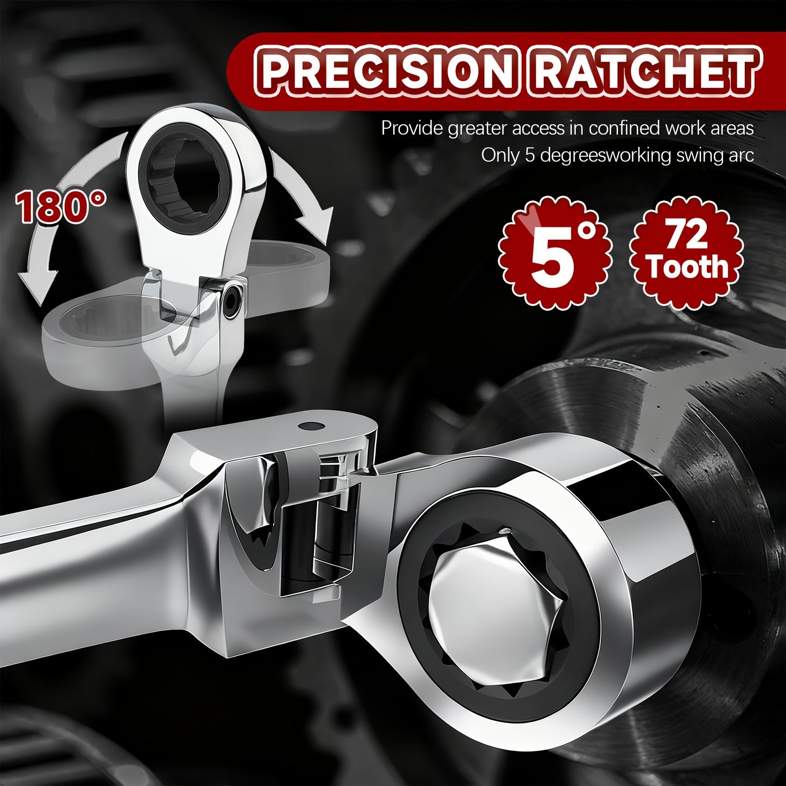 KPX 180-degree flex-head ratcheting wrench