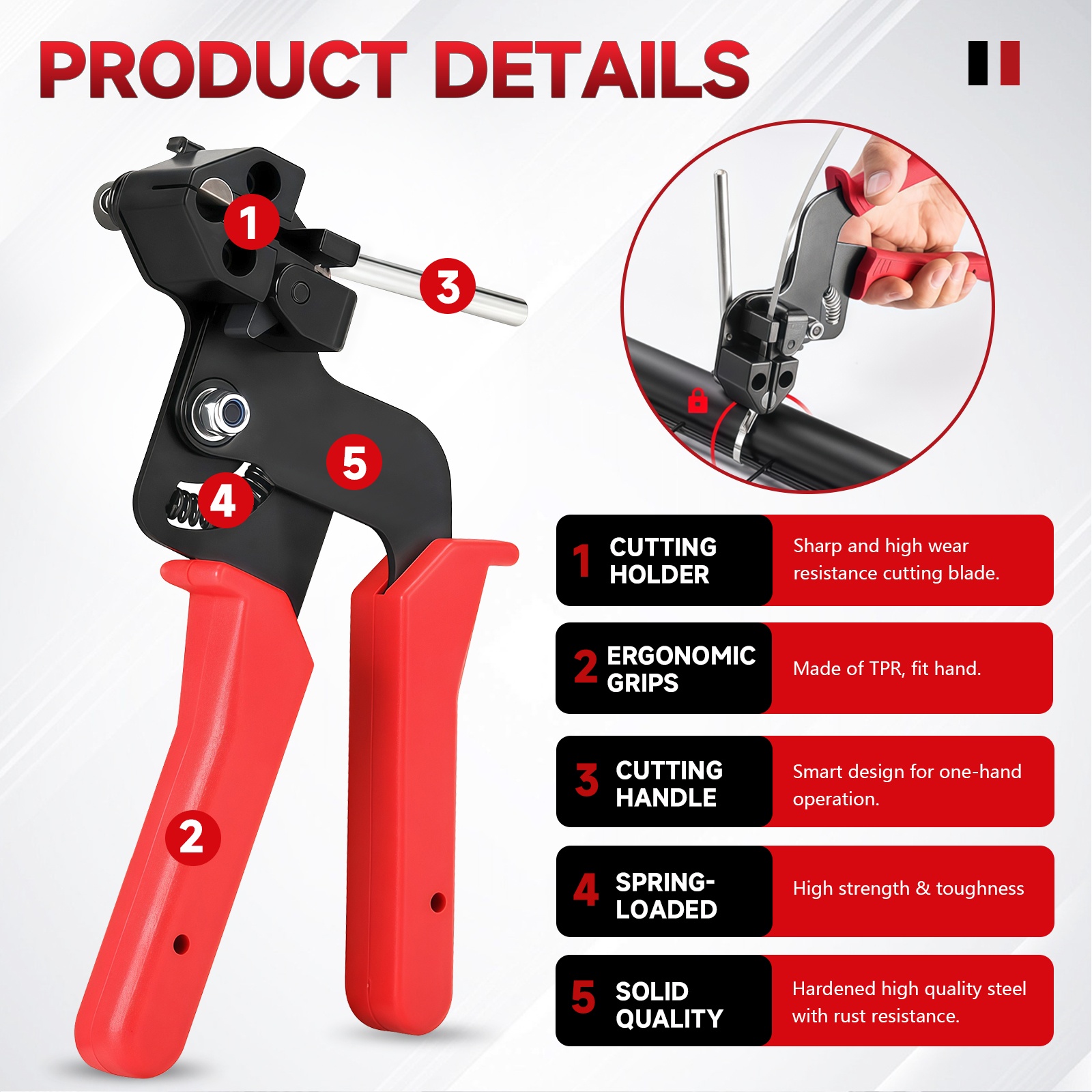 KPX cable tie tensioner labeled product details