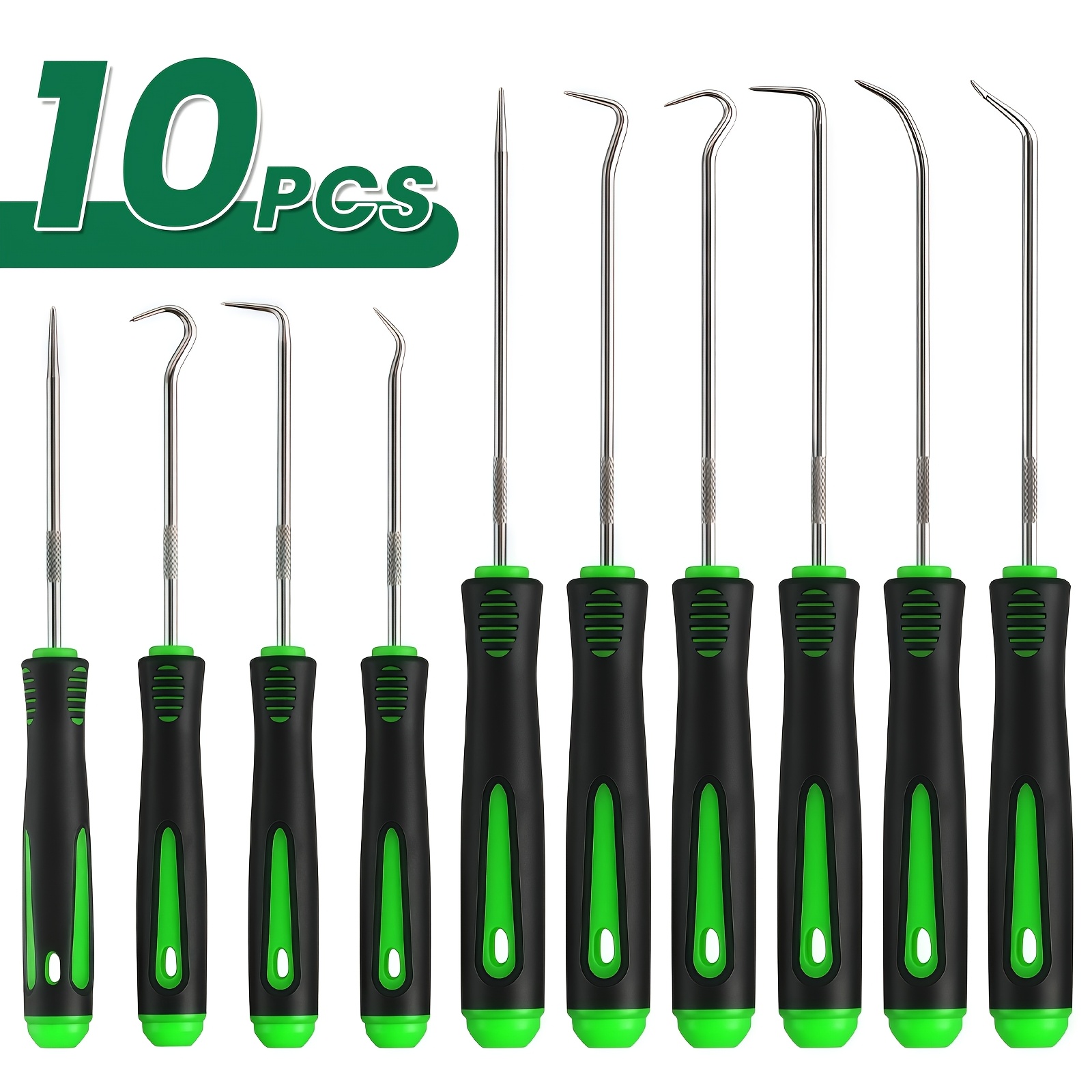 Green 10-piece KPX pick and hook tool set