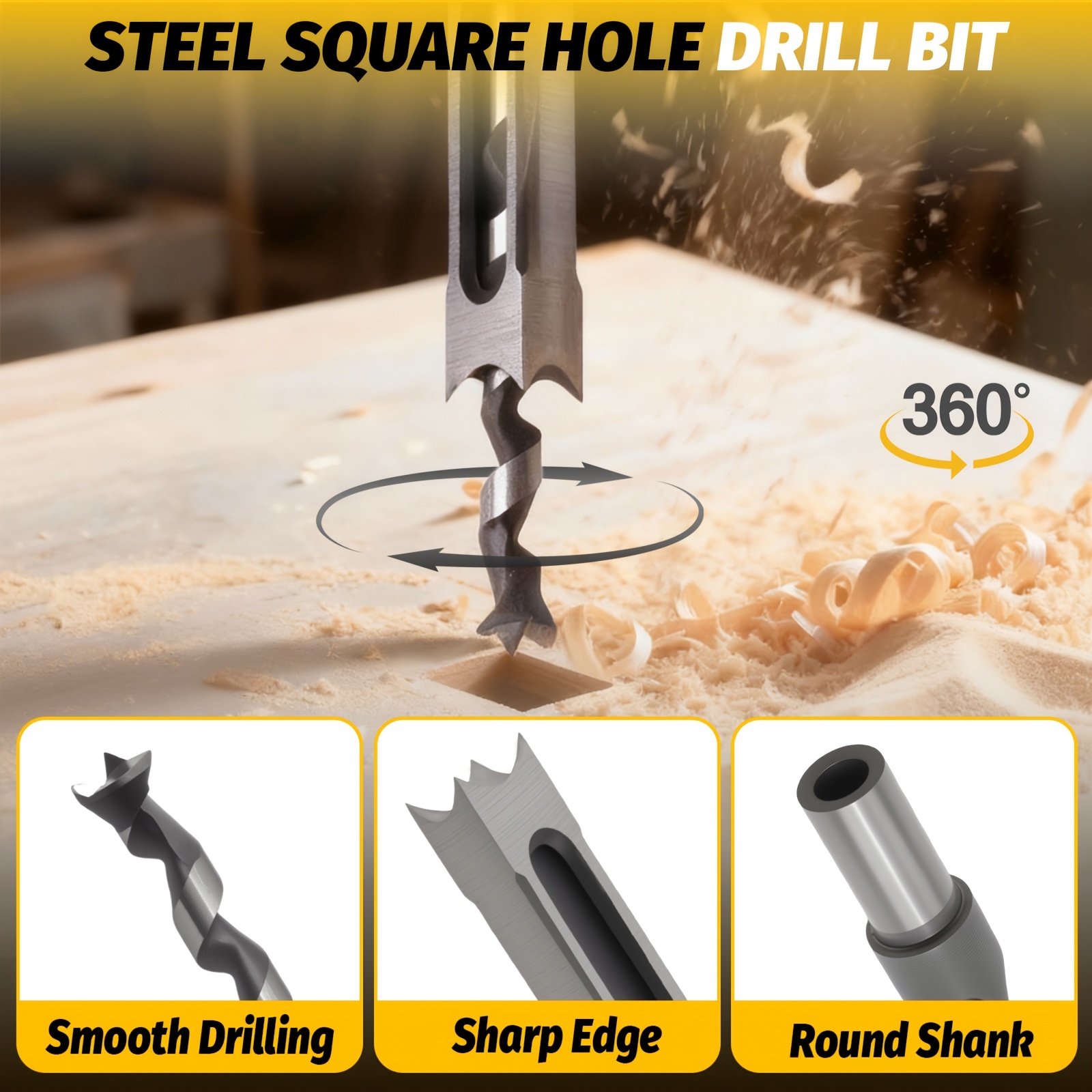 KPX steel square hole bit round shank