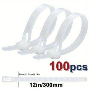 Cable Ties, 12 Inch, 100-Piece Packs
