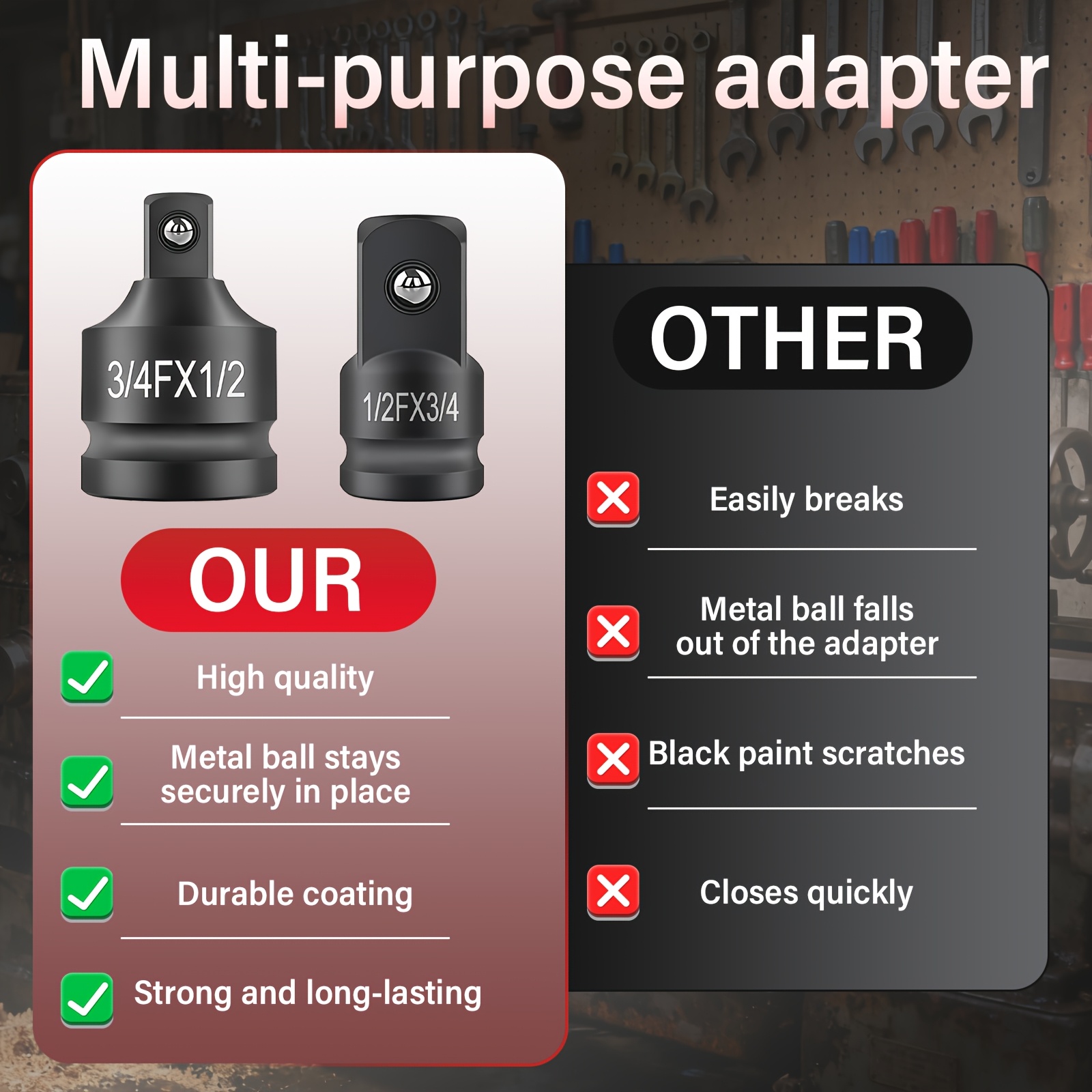 KPX durable socket adapter construction