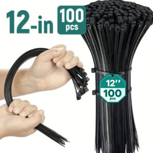 Cable Ties, 12 Inch, 100 Pieces