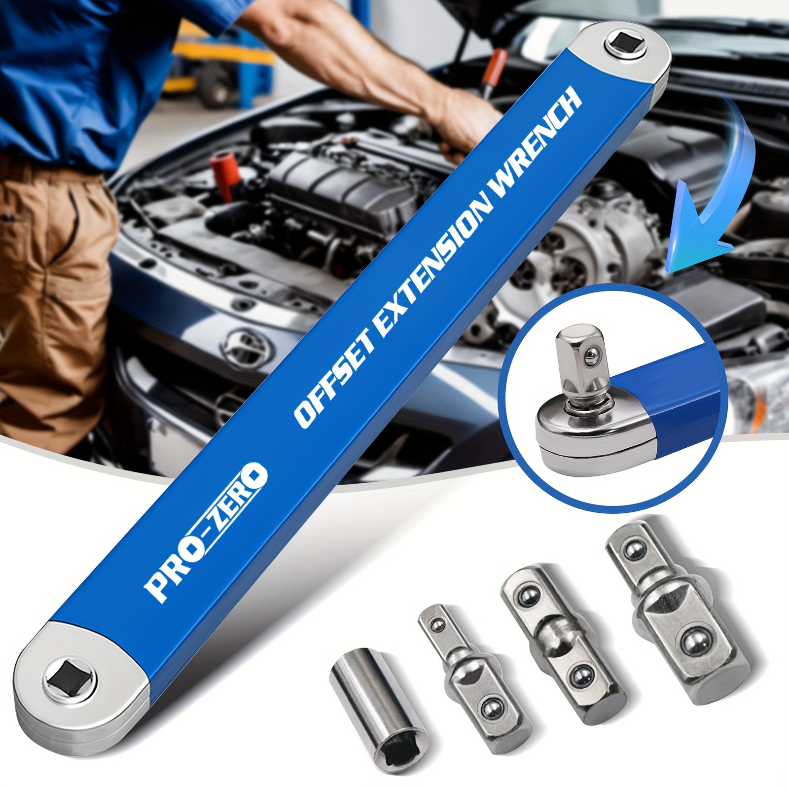 Offset Ratchet Extension and Adapter Set