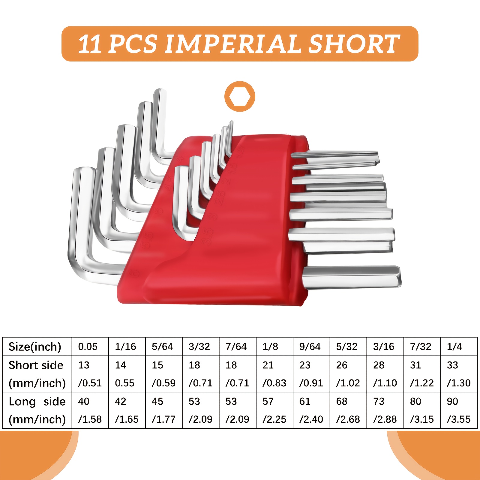 Imperial Hex Key Set, 11 Pieces