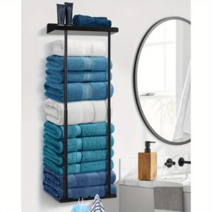 Black Wall-Mounted Towel Holder