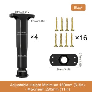 Adjustable Furniture Support Legs, 4 Pieces