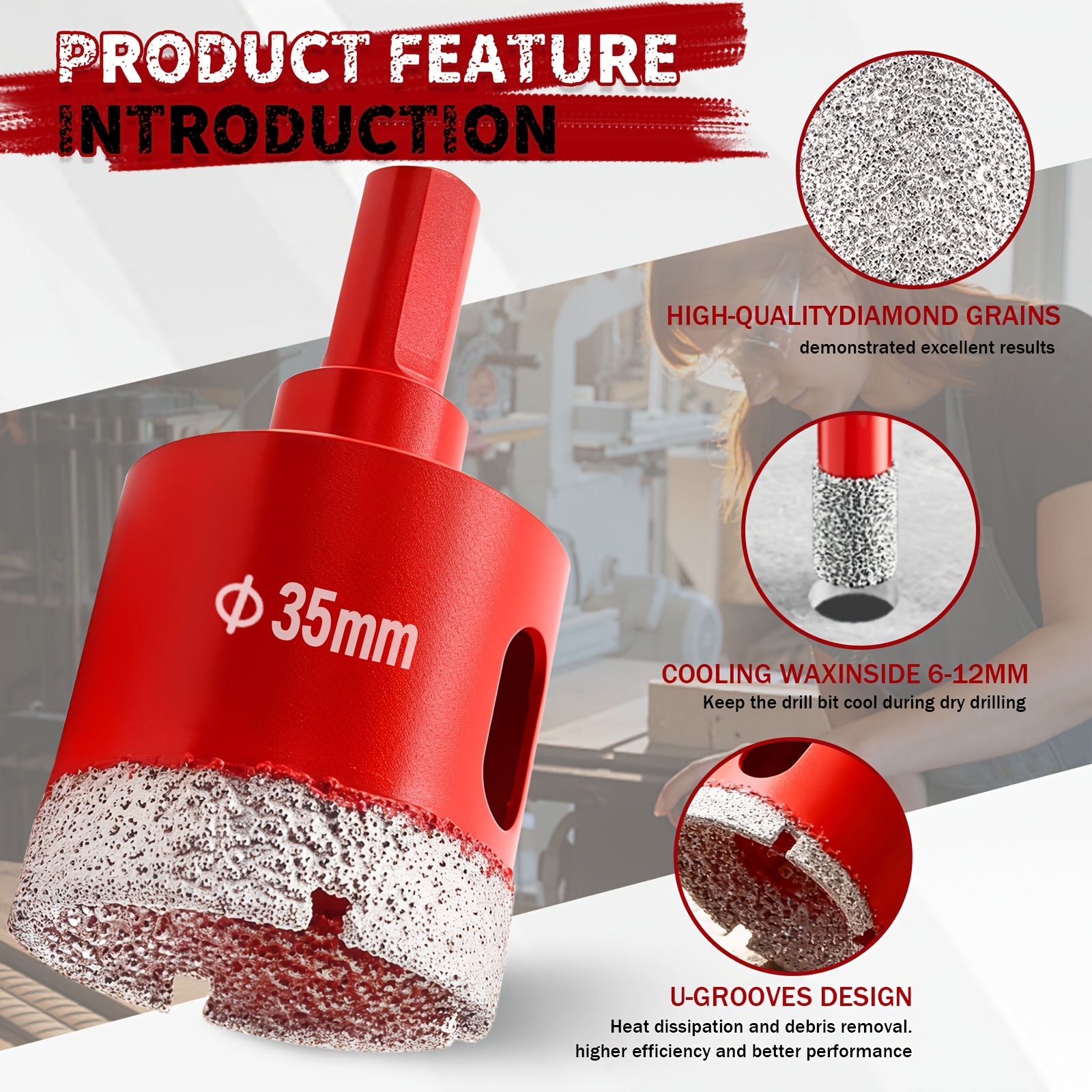 KPX 35 mm diamond hole saw construction