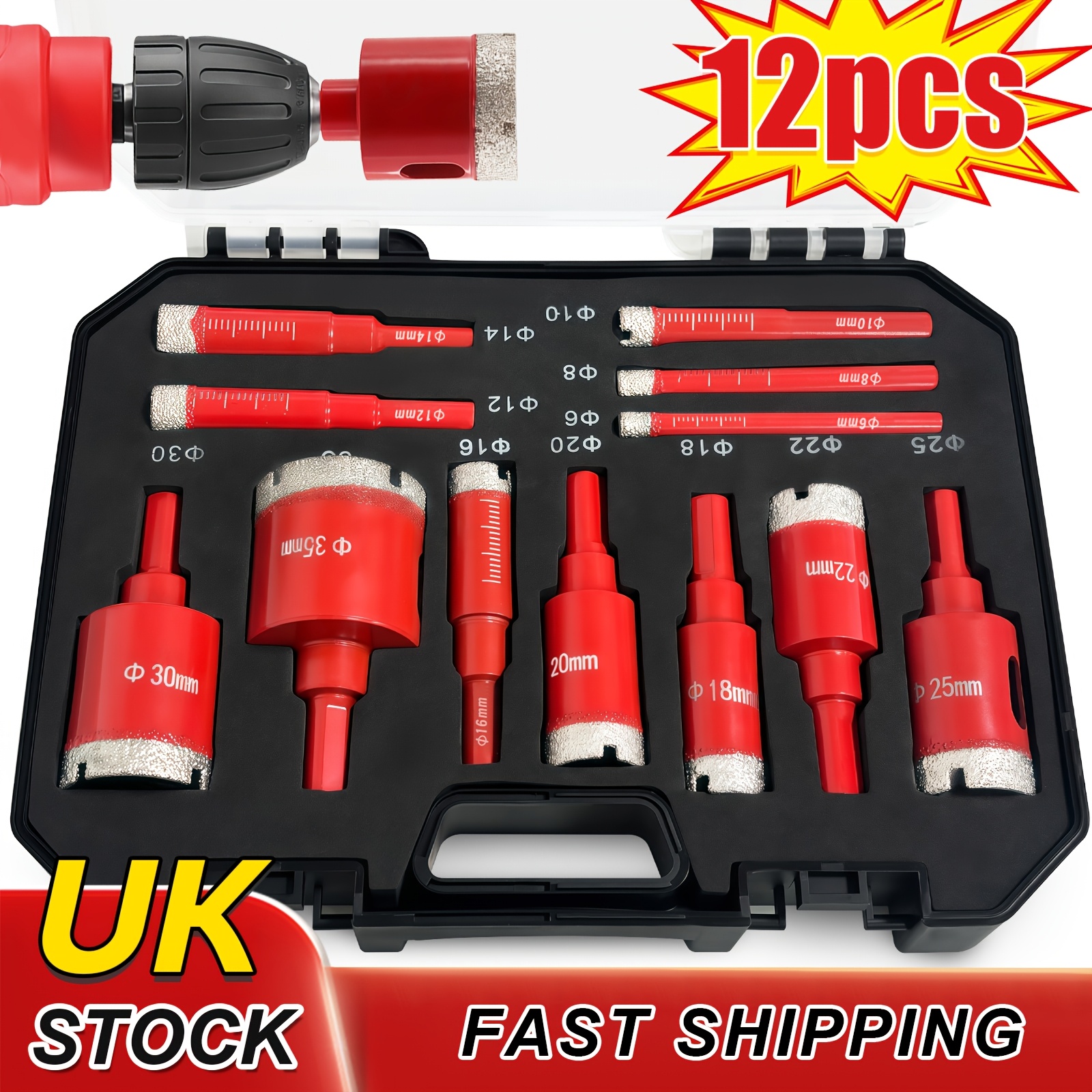 KPX 12-piece diamond hole saw kit in storage case